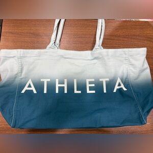 Athleta Tote Bag Gym Blue Ombre Large Cotton Canvas Shopping Bag